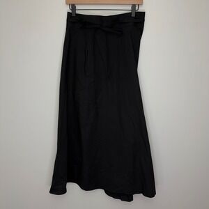 Theory women's Jaberdina Light Poplin Black Midi Skirt Size 8